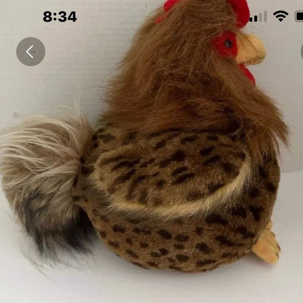 Vintage A & A Plush, Inc. Brown Chicken Rooster Plush Croaking Sound Box Works